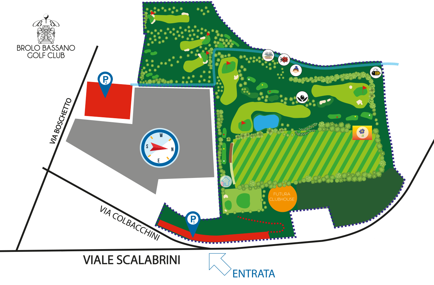 Mappa oasi verde Brolo Bassano Golf Club